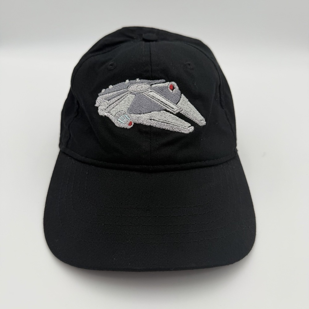 Millennium Falcon Hat Adjustable Fit Black baseball cap Star Wars embroidered